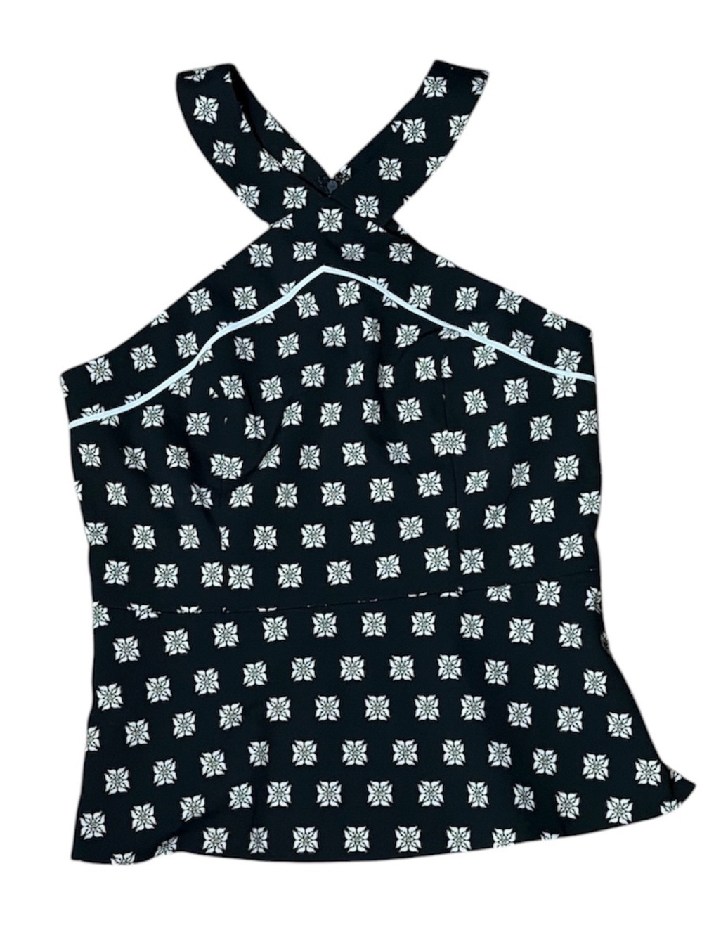 White House Black Market Structured Halter Top | Size 8 | NWT Zipper Blouse